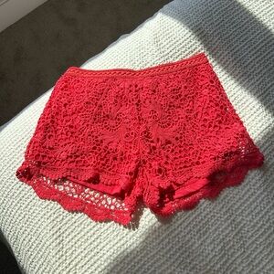 Fuchsia Pink Crochet Summer Shorts (Medium/Small)